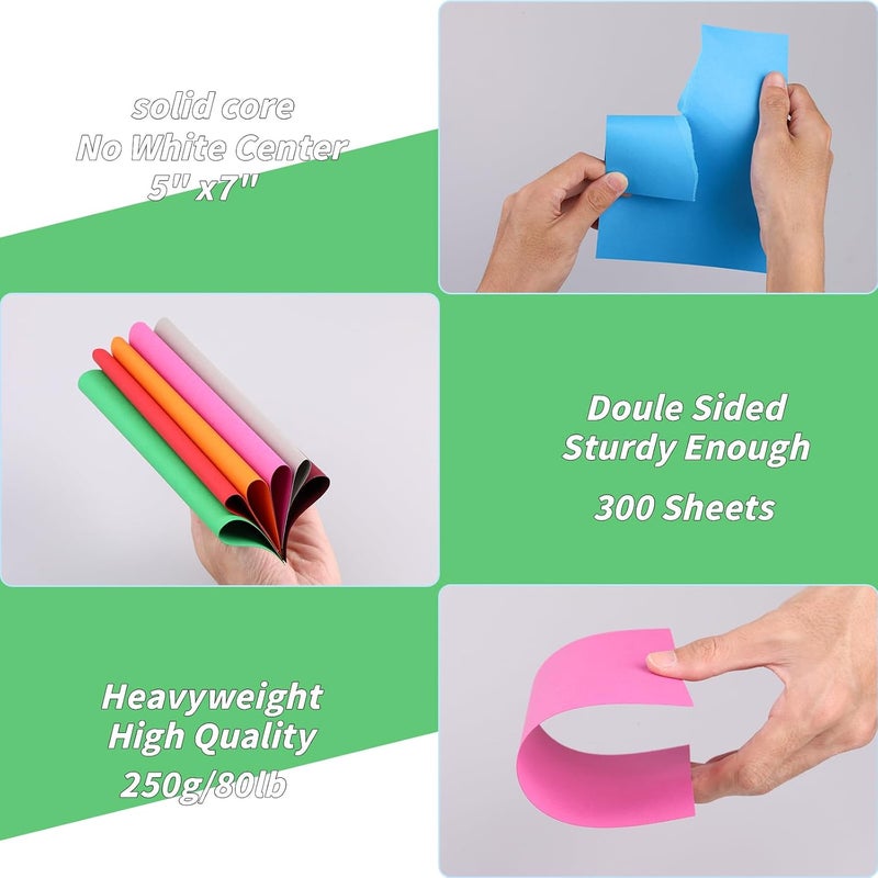 Oleitodh 5" x 7" Cardstock 30 Colors, 300 Pack Colorful Thick Paper Cardstock Blank Colored Cards Stock for Invitations, Greeting Cards Making, Postcards, Photos, 250GSM Thick Paper Colorful - Image 3